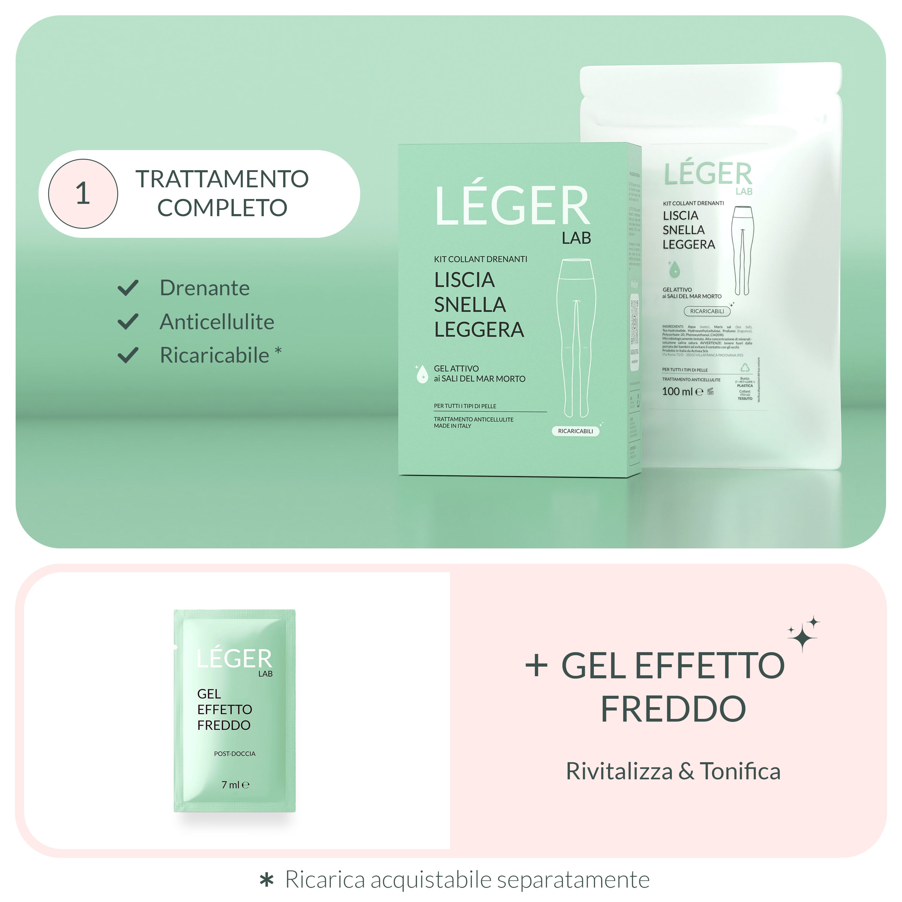 Kit Collant Drenante ai Sali del Mar Morto Léger LAB - 1 trattamento