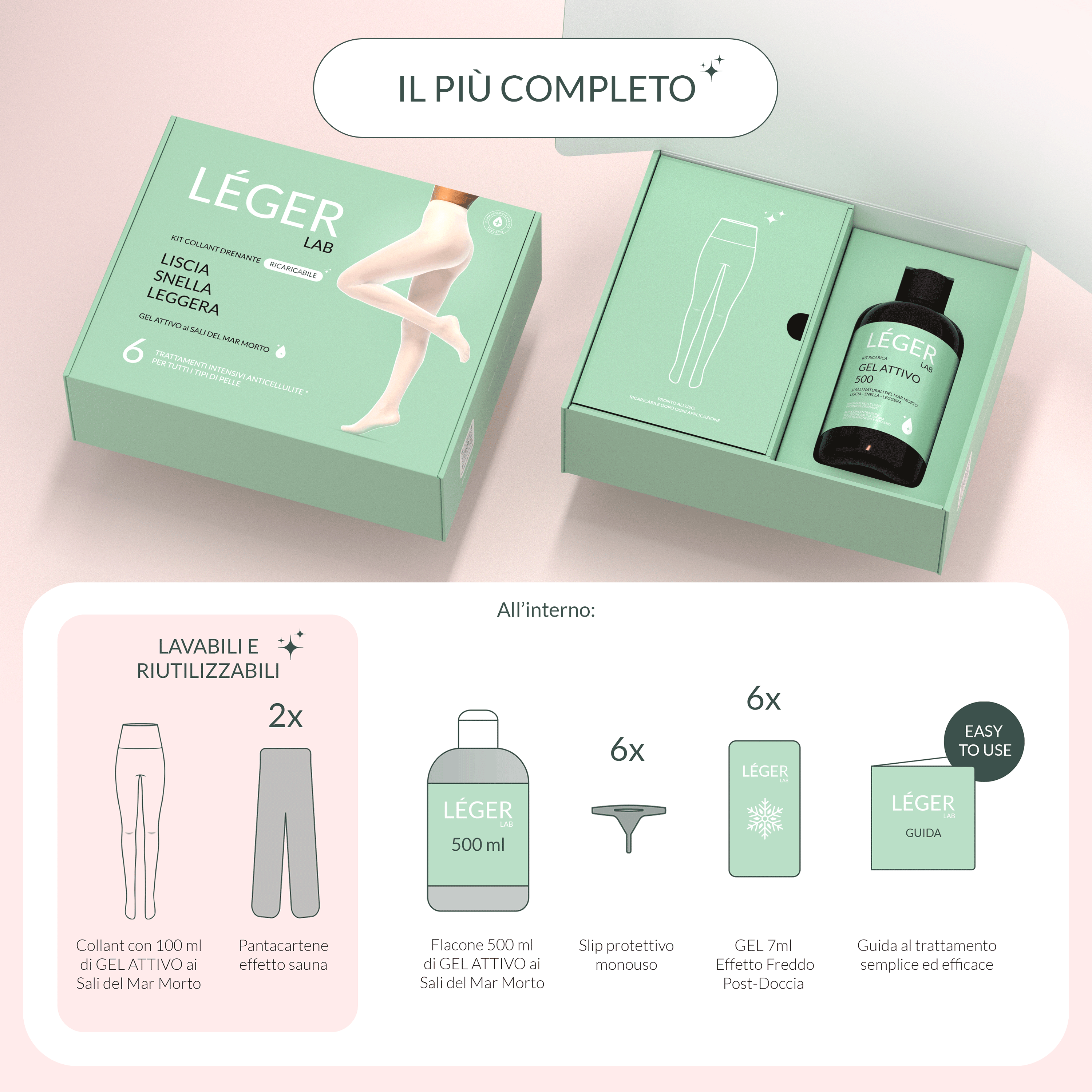Kit Collant Drenante ai Sali del Mar Morto Léger LAB - 6 trattamenti